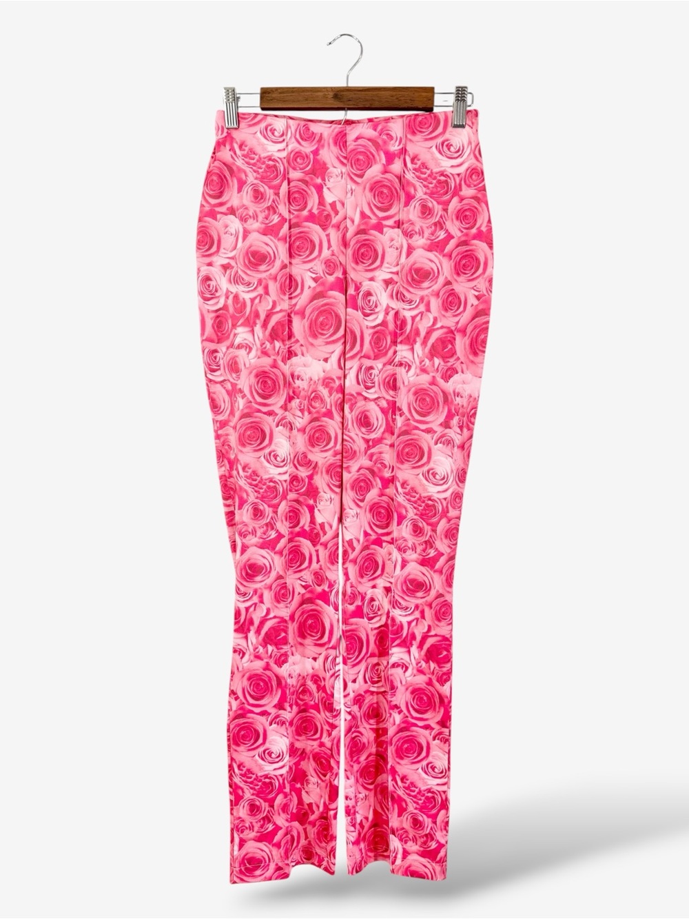 Saks Potts LISSI Pants Size 2 Sexy Rose Print Pink Red Floral Spring Designer